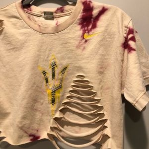NIKE ASU DISTRESSED CROP TEE